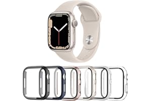 Landhoo 6 Pack Case for Apple Watch SE (2023 New) SE (2nd Gen)/6/SE/5/4 40mm with Tempered Glass Screen Protector, Hard PC Ultra-Thin Scratch Resistant Protective Cover for iWatch 40mm Accessories