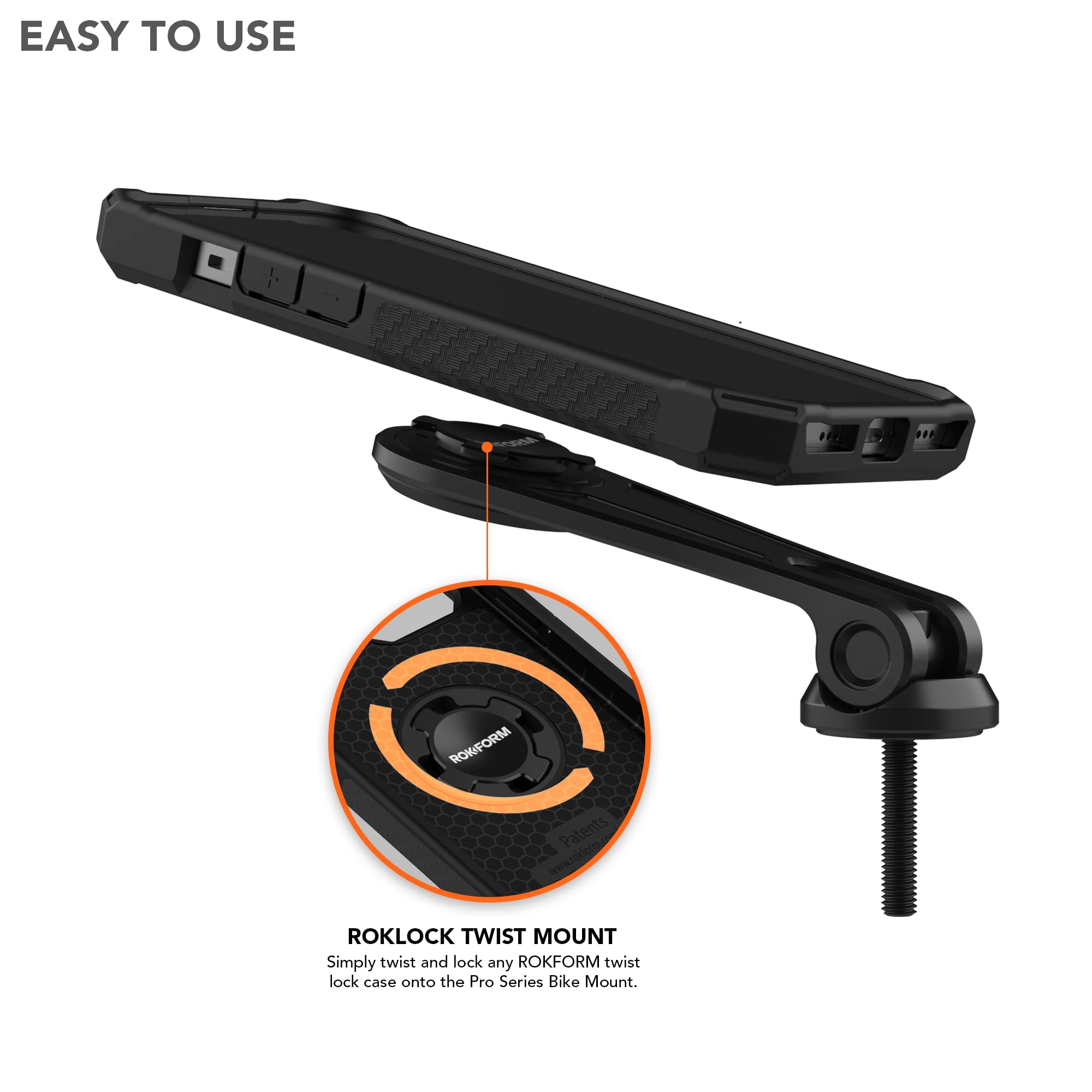 Rokform - Bike Mount, Adjustable Bicycle Phone Holder Fits Any Road or Mountain Bike with 1-1/8