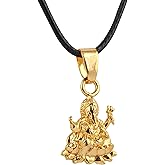 Rudra Empire Spiritual Lord Ganesha Ganpati on Lotus Pendant Locket for Men and Women