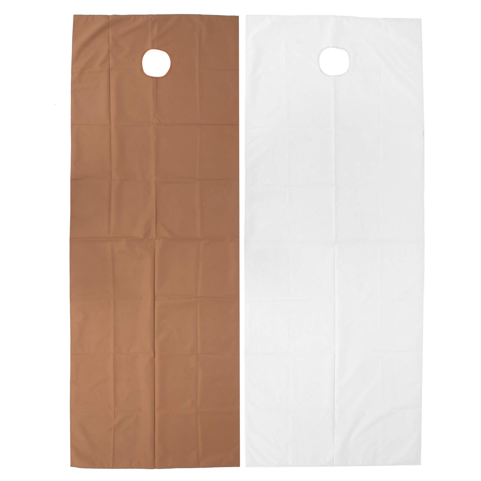 2 Pieces Disposable Bed Sheets Breathable Waterproof Polyester Massage Duvet, for Beauty Salon SPA Massage Couch Cover with face Hole Beauty Salon Spa Massage Table Cover(White + Dark Coffee)