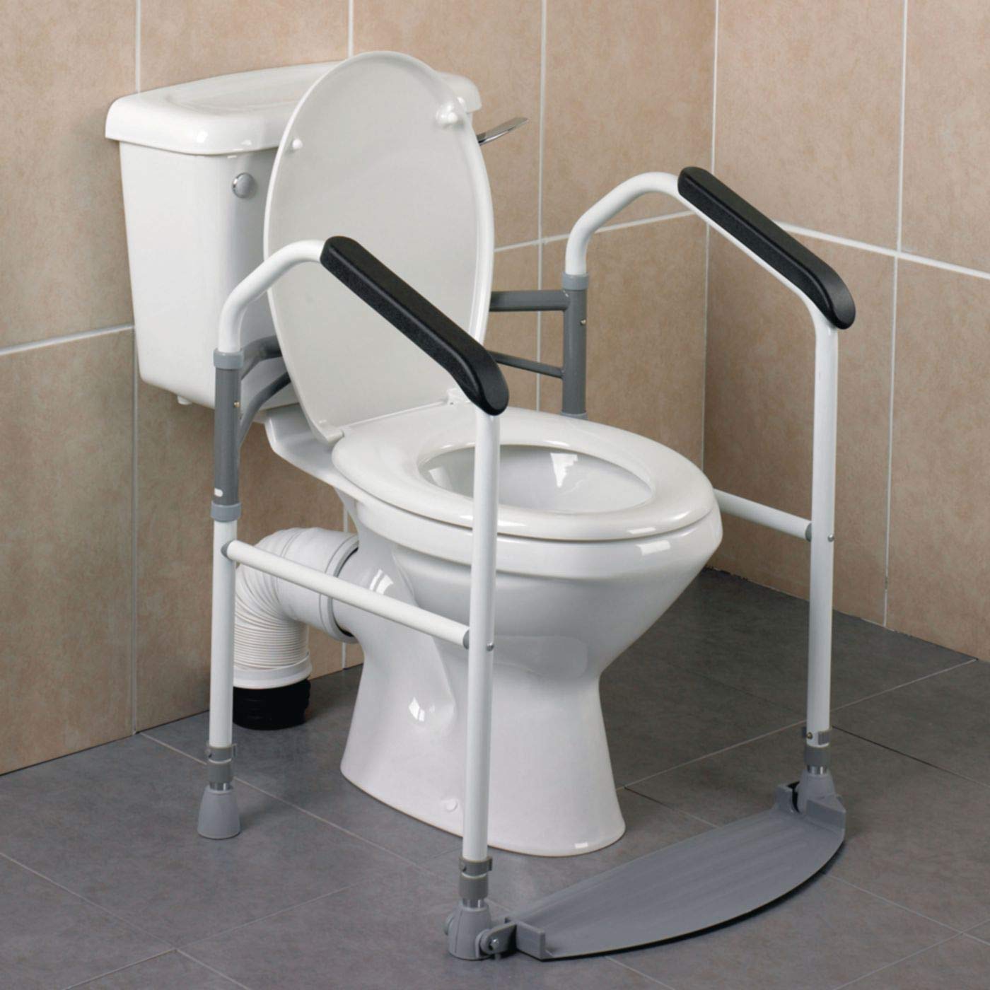 Homecraft Buckingham Foldaway Toilet Surround, Padded Toilet Grab Bars