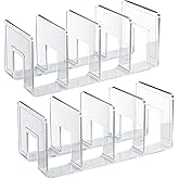 SAYEEC Acrylic File Holder, Clear File Sorter Desk File Organizer, Sturdy Desktop File Folder Organizer Rack for Envelopes Mail Letter Paper Notebook Electronics Office Supplies (4 Sections, 2 Pack)