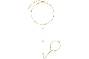 Reoxvo Bracelets Stack Silver Plated Chain Bracelet Set for Women Gold Hand Chain Rings Bracelets Jewelry for Women Trendy