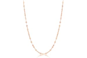 BEAUX BIJOUX Sterling Silver, 14K Rose gold over Silver, or 14K Gold over Silver Italian 2mm Flat Mirror Oval Chain
