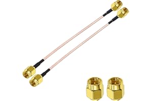 TUOLNK 2PCS RG316 SMA Coax Cable, 6inch (15cm) SMA Male to SMA Male Pigtail Coaxial Cable, SMA Antenna Extension Cable for WiFi Radios, Security System