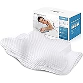 ZAMAT Adjustable Cervical Memory Foam Pillow, Odorless Neck Pillows for Pain Relief, Orthopedic Pillows for Sleeping with Cooling Pillowcase, Bed Support Pillow for Side, Back, Stomach Sleeper
