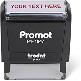 Promot Self-Inking Stamp (Medium) - Personalized Text Name Rubber Stamps | Customized Name Stamps, Space-Saving Design, Consistent Impressions, Built-In Self-Inking Mechanism, Choose Font &amp; Ink Color