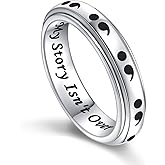 Semicolon Anxiety Relieve Spinner Rings My Story Isn't Over Yet Semicolon Fidget Ring Sterling Silver ADHD Stress Relieving Ring for Women Men