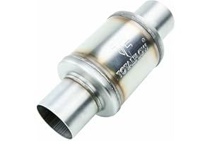 TOTALFLOW 20316 Straight Through Universal Exhaust Muffler | 409 Stainless Steel | 2.5 Inch Inner Diameter Inlet/Outlet