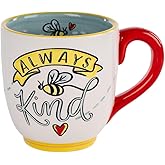 Glory Haus Handpainted 16 oz Beehive Be Kind Mug - Ceramic Coffee Cup for Hot Chocolate, Tea, and Coffee, Ideal Teacher, Mother, or Friend Appreciation and Christmas Gift, Kitchen Home Decoration