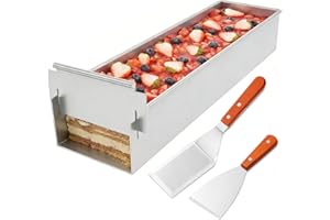 APCHYYS Tiramisu Pan Removable Rectangle Cake Pan Large 16x4 Long Cake Pan Rectangular Cake Pans for Baking with 2 Spatula fo