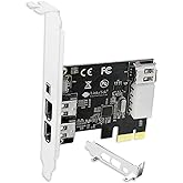 LinksTek 4-Ports 1394A PCIE FireWire 400 Expansion Card for Windows Desktop PCs, 3X 6Pin and 1X 4Pin 1394A 400Mbps Ports, wit