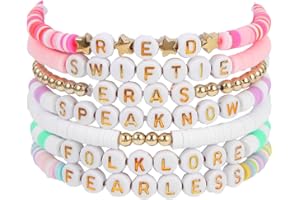 QUNAN 7 Pcs Taylor Bracelet Swift Friendship Bracelet Merch