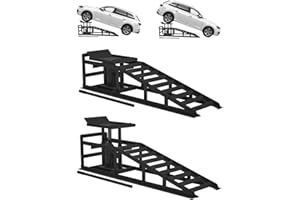 FITENLOR Hydraulic Car Ramps, 4-Position Adjustment, 5T 11000lbs Low Profile Car Lift Service Ramps Truck Trailer Garage,Height Hydraulic Vehicle Ramps, Lift Height 11.61-16.21 inches