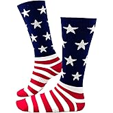 American Flag Socks Men Women Patriotic USA 4th of July Red White and Blue Socks American Flag