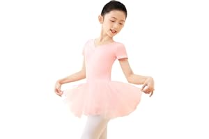 DanceDaily Girls Pink Ballet Leotard with Skirt(Toddler/Little/Big Girls)