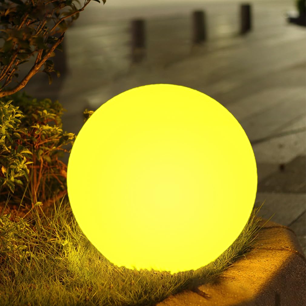 Photo 1 of 10-in Solar Globe Light, Solar Garden Ball Light Outdoor w/Remote, 16 RGB Color 4 Modes Glowing Ball, Waterproof Smart Light Sensor Control Outdoor Orb Lamp w/Ground Stake for Pathway Patio Yard Party