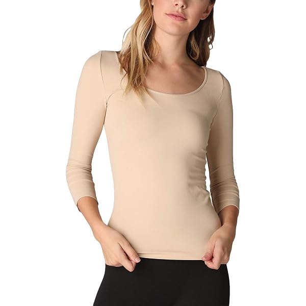 ToBeInStyle Women's Seamless Microfiber Slim-Fit Scoopneck Top - One Size Fits Most - View #3