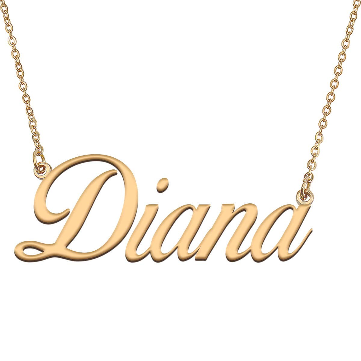 HUAN XUN Customized Custom Simple Any Name Necklace