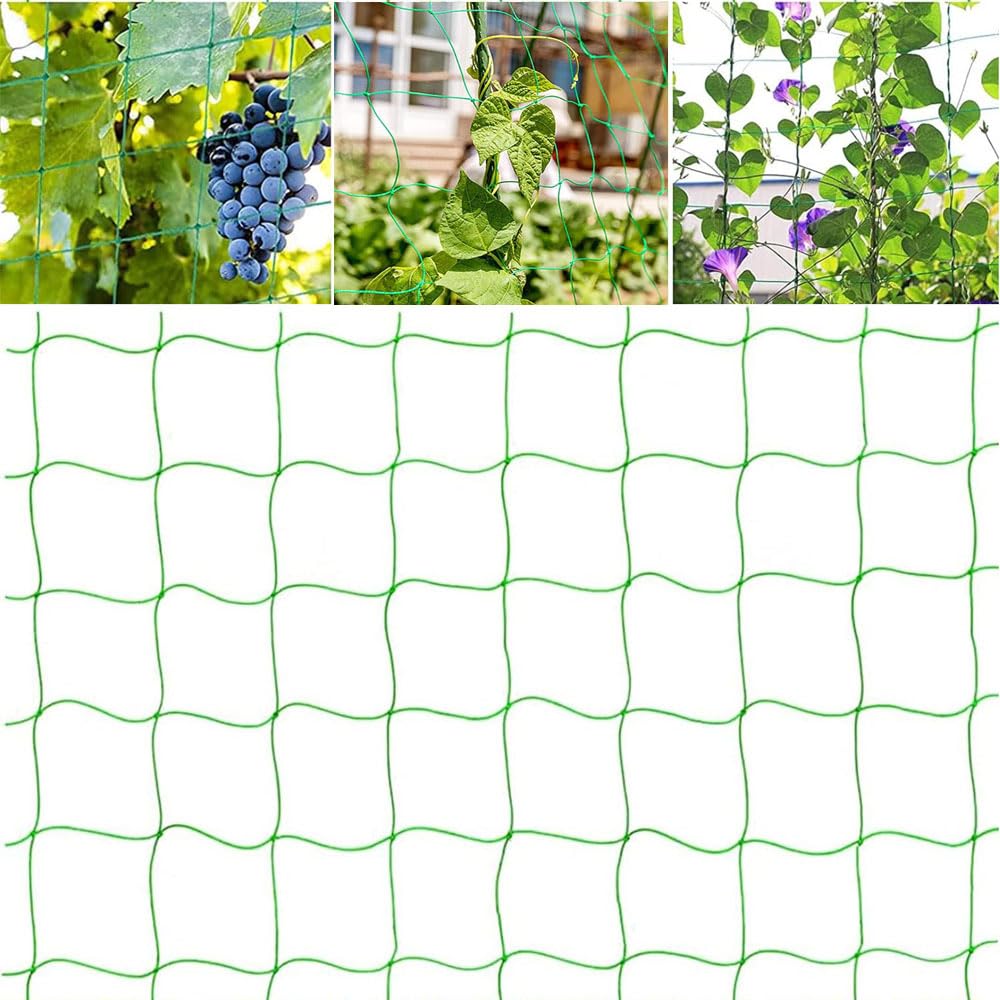 LATRAT Climbing Plant Netting, 1.8 m x 3.6 m Mesh Net for Outdoor Garden, for Harvesting Cucumbers, Tomatoes, Vegetables (Green)