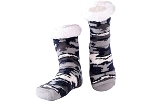 BSTcentelha Super Soft Warm Cozy Fuzzy Fleece-lined Winter With Grips Slipper Socks For Man