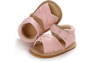 SOFMUO Baby Girls Boys Sparkly Bowknot Sandals Premium Soft Anti-Slip Rubber Sole Infant Summer Outdoor Shoes Toddler First Walkers