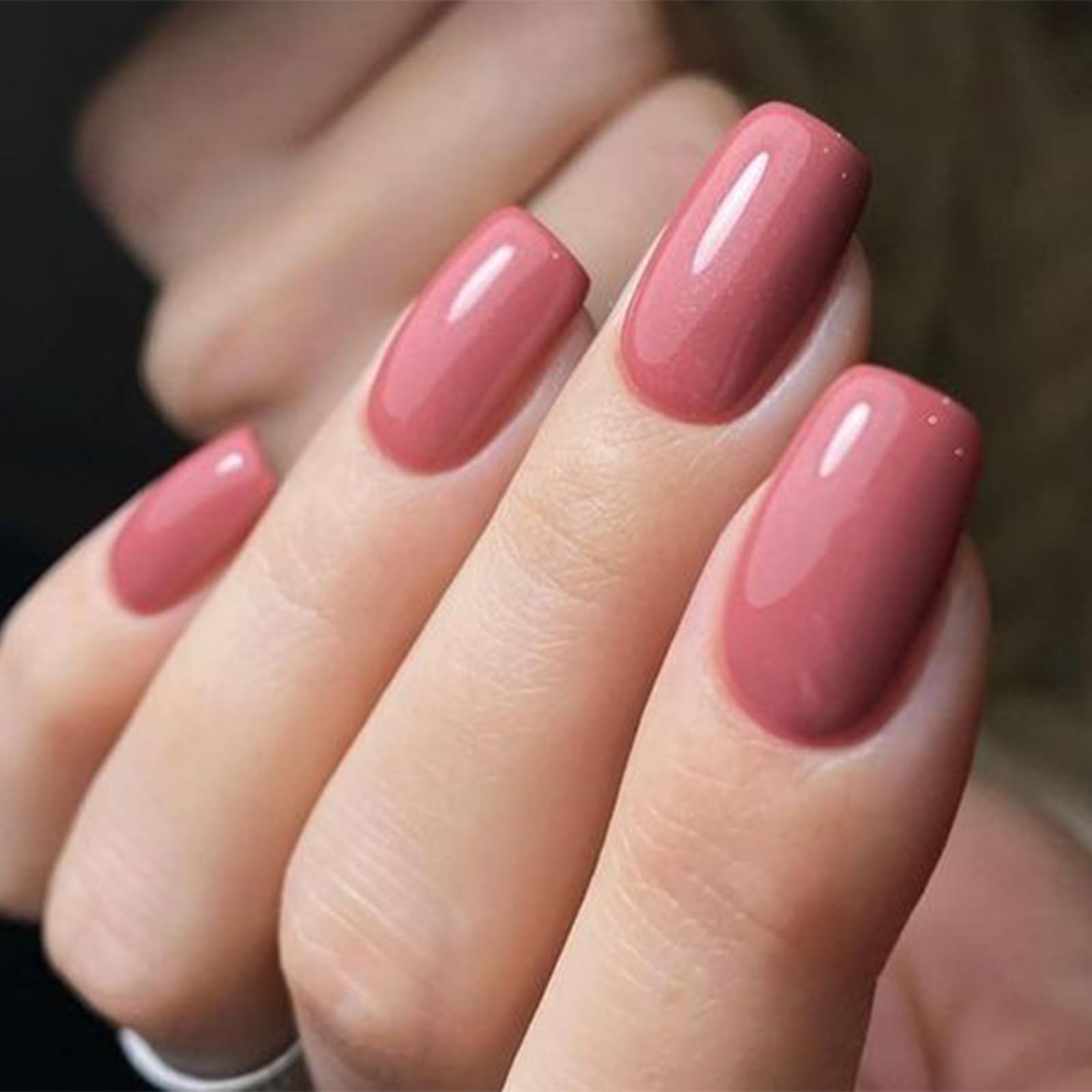 Modelones Petal Pink Press on Nails, Short Square Fake Nails, Reusable Nail Kit with Nail Glue Adhesive Tabs Mini Nail File, Spring Easter Nails Press Ons 32Pcs 16 Sizes, Women Girl Gift - Image 2