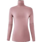 AUHEGN Women's Long Sleeve Lightweight Turtleneck Top Pullover Casual Active Layer Tops Shirts