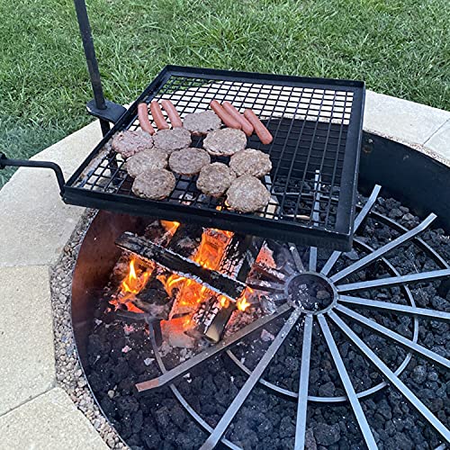 TITAN GREAT OUTDOORS 40" Wagon Wheel Fire Grate, Decorative Wood