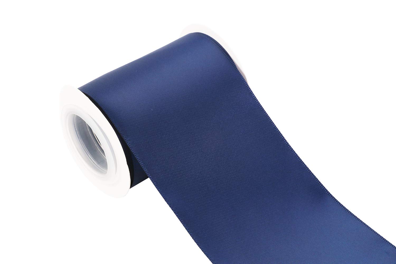 Joycrosso 75mm Double Faced Satin Ribbon 4.5 Meters-Roll Set for Chair Sash Gift Wrapping Party Favor Home Decoration Craft Supplies, Navy