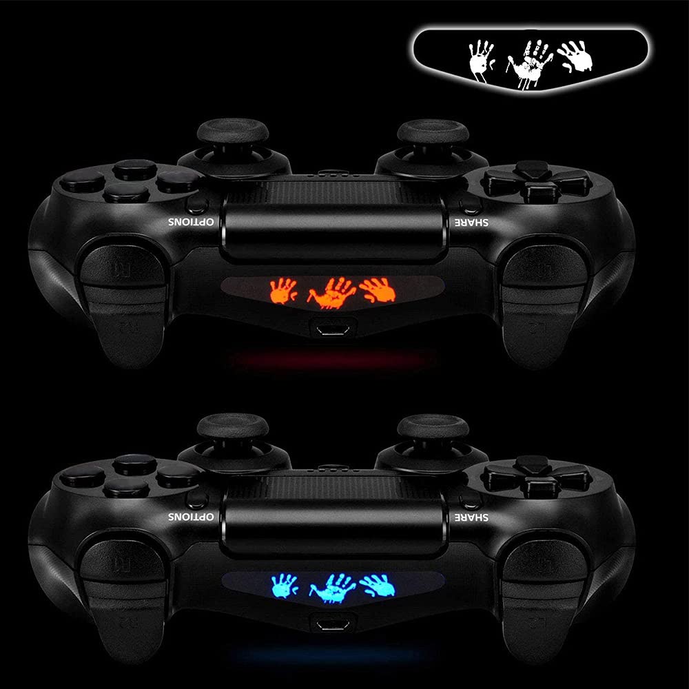 eXtremeRate 30 Pcs/Set Color Artwork Pattern Signs Led Lightbar Cover Light Bar Decals Stickers Flim for ps4 for ps4 Slim/Pro Controller Skins