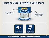 Rustins Satin White 250ml Quick Dry Paint view 2