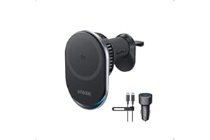 Anker Prime MagSafe Car Mount Charger, Qi2 25W Certified Wireless Car Charger with TEC Cooling, Strong Magnets, Air Vent Mount for iPhone 17-12 Series (Check Vent Compatibility, Includes 60W Adapter)