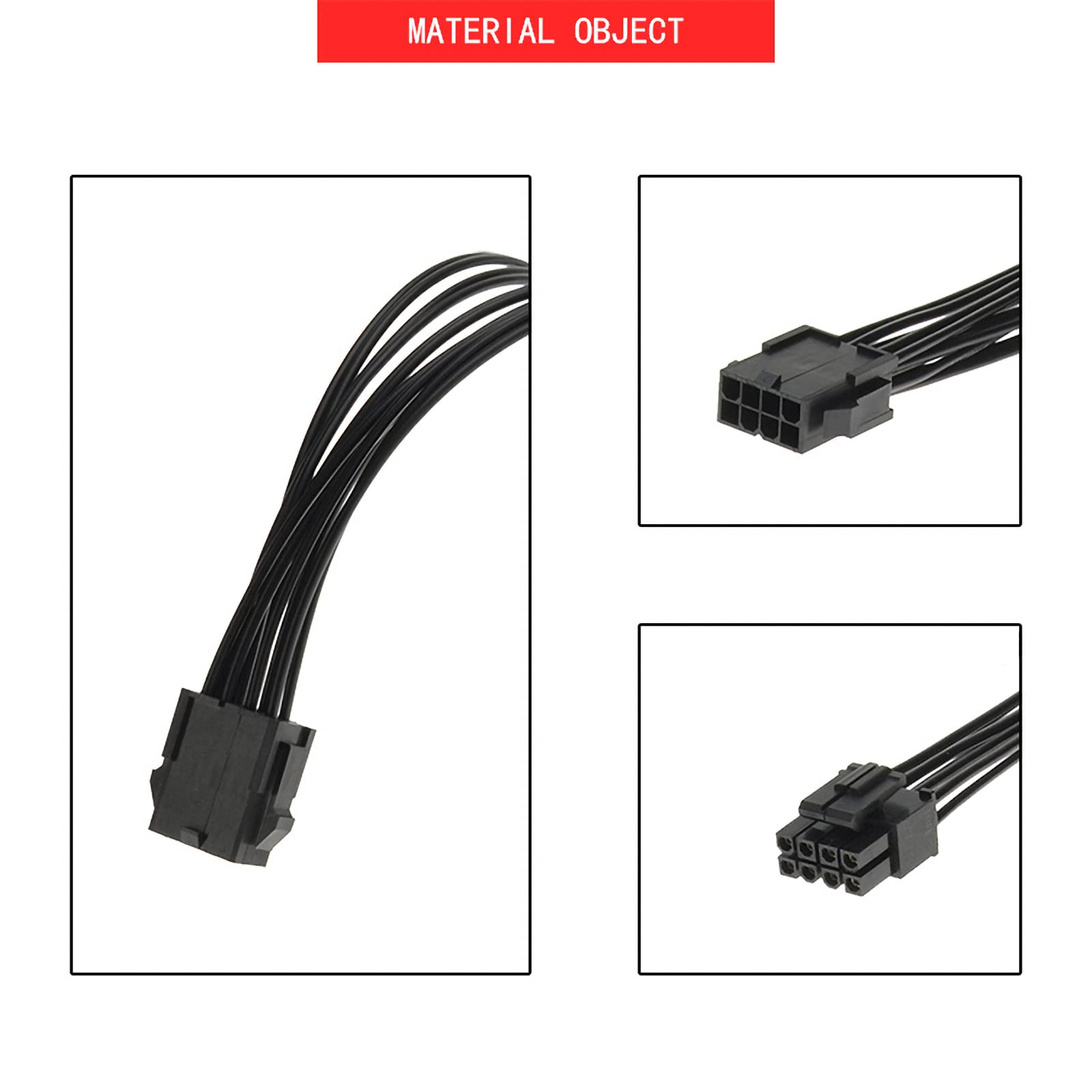 Lewttyer 20cm GPU Grafikkarten Y-Kabel 8Pin Auf 2X 8Pin 18Awg Grafikkarte Stromkabel Pcie Splitter 8 * (2+6) Pin Adapter Stecker Pci Express Kabel 7