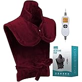 Ruqiji 26" x 35" Neck&Shoulder&Back Heating Pad with Fast-Heating Technology&12 Temperature Settings, Pain Relief for Back/Neck/Shoulders/Menstrual Pain, Christmas Gifts for Women Men Mom Dad(Red)
