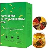 Goji Berry Chrysanthemum Herbal Tea – With Dandelion, Licorice & Orange Peel, Caffeine-Free, 15 Tea Bags