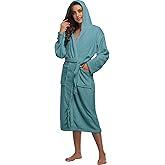season dressing Women’s Plush Fleece Robe Cozy Warm Soft Bathrobe Long Hooded House Coat Winter Shower Spa Robe with Pockets