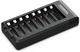 POWEROWL 8 Bay AA AAA Battery Charger USB High-Speed Independent Slots NiMH