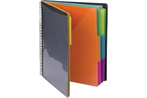 Smead Project Organizer, 24 Pockets, Grey with Assorted Bright Tabs, Tear Resistant Poly, 1/3-Cut Tabs, Letter Size (89206)
