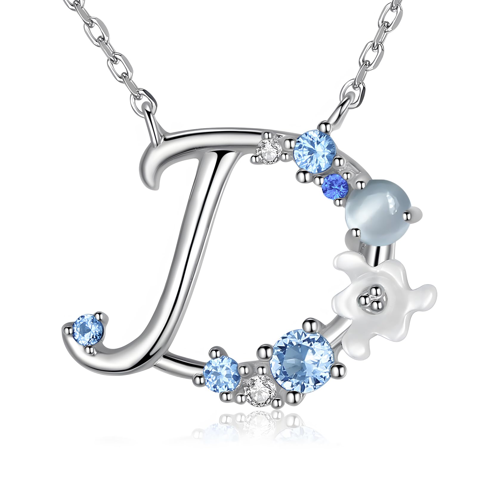 VIKI LYNN Letter D Initial Necklace 925 Sterling Silver Cubic Zirconia Personalised Gifts for Girls — image 1