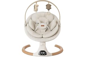 Baby Swings for Infants, Monamii Baby Swing, Bluetooth Infant Swing with Music Speaker, 5 Speeds and Remote Control, Electric