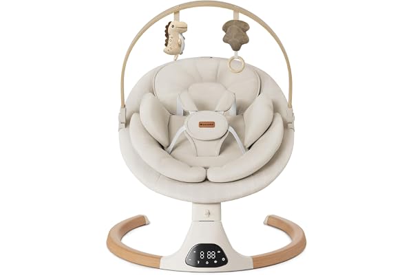 Baby Swings for Infants, Monamii Baby Swing, Bluetooth Infant Swing with Music Speaker, 5 Speeds and Remote Control, Electric