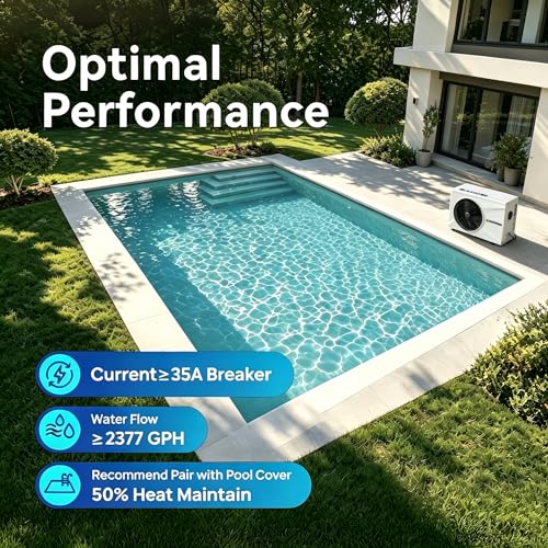 AQUASTRONG Inverter Swimming Pool Heat Pump,Pool Heater for Above Ground and Inground Heating Smart WiFi Control and Cooling Pool Heater Pools Up to, 21000 Gallons