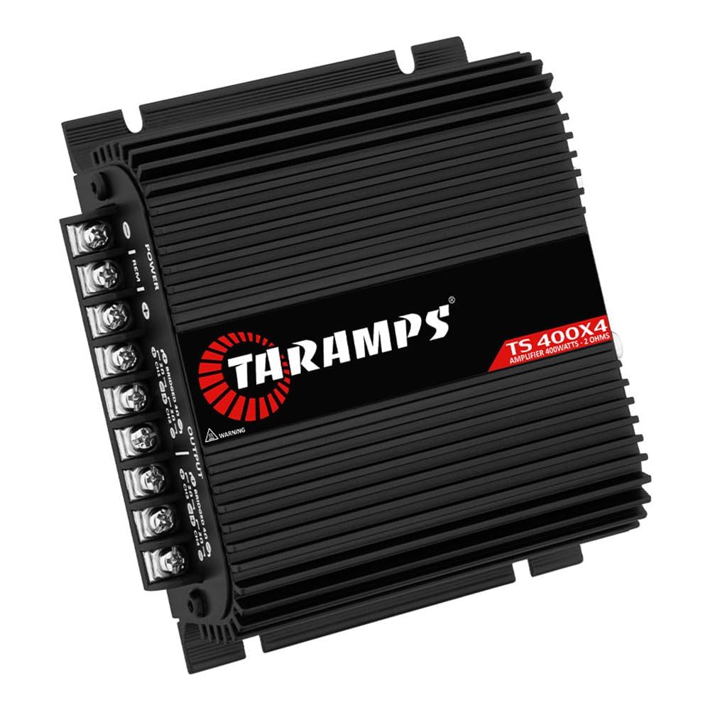 Taramps TS 400x4 Black with Automatic High Level Input 400 watts RMS 4 Channels Full Range Car Audio Amplifier RCA Input Class D 2 Bridged Channels Multichannel Amplifier System