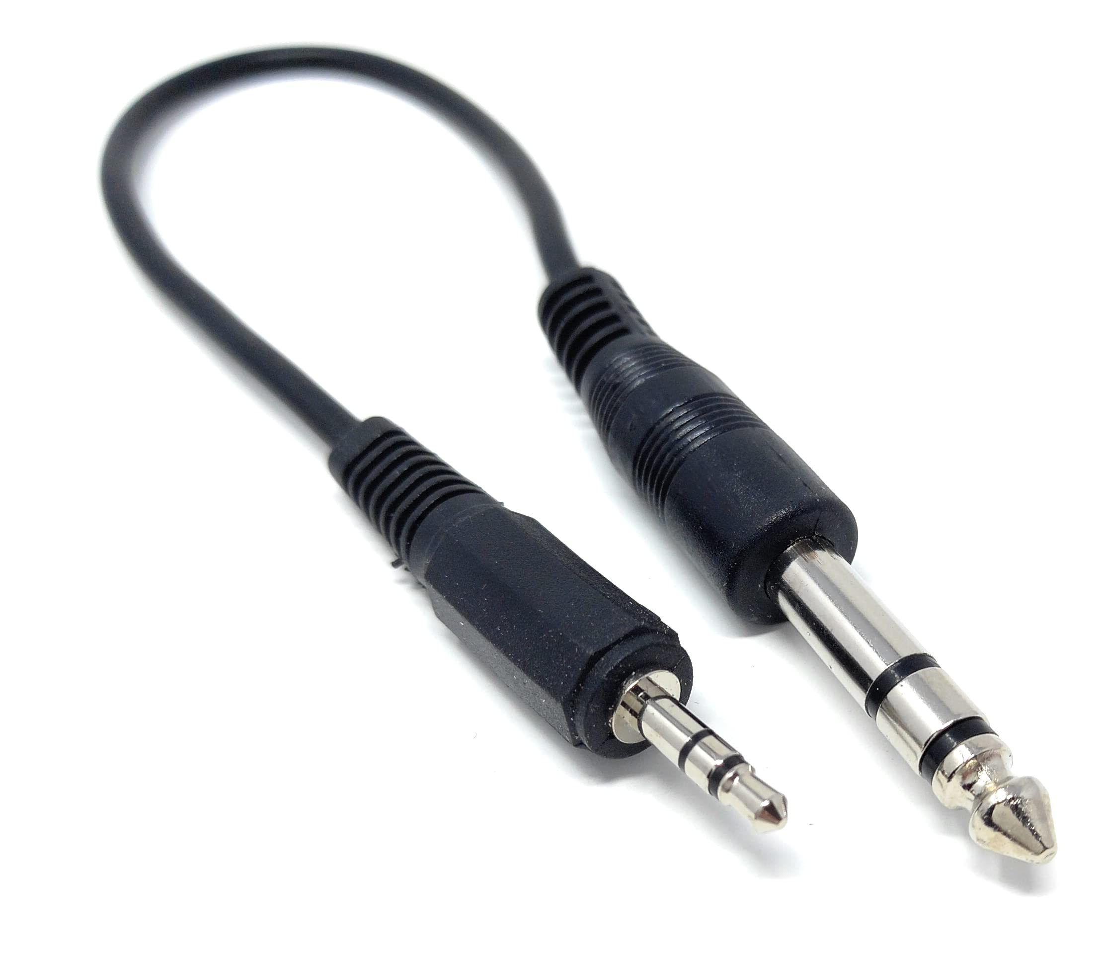 DRUT 25cm short 3.5mm to 6.35mm (1/4") Stereo Jack Plug to Plug, Male to Male Audio Lead Cable 0.8ft