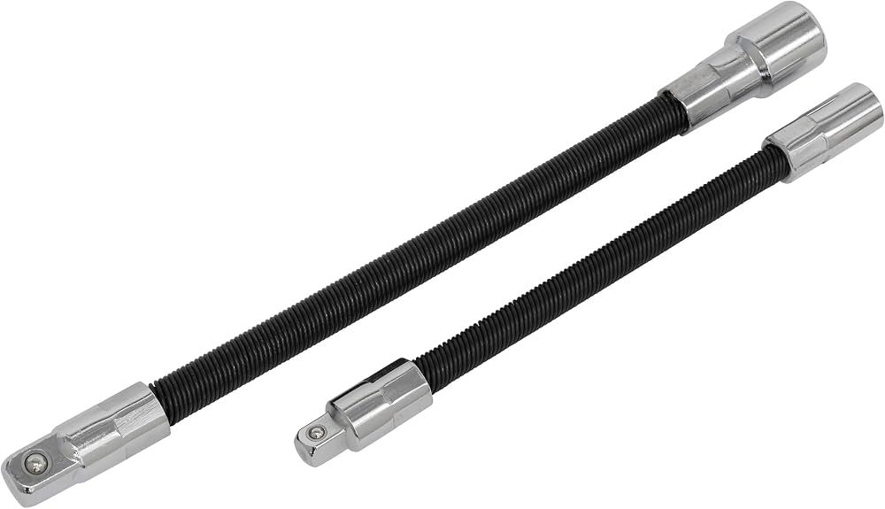 Sealey Ak7341 Flexible Extension Adaptor Set 2Pc 1/4Sq 150mm 3/8Sq 200mm
