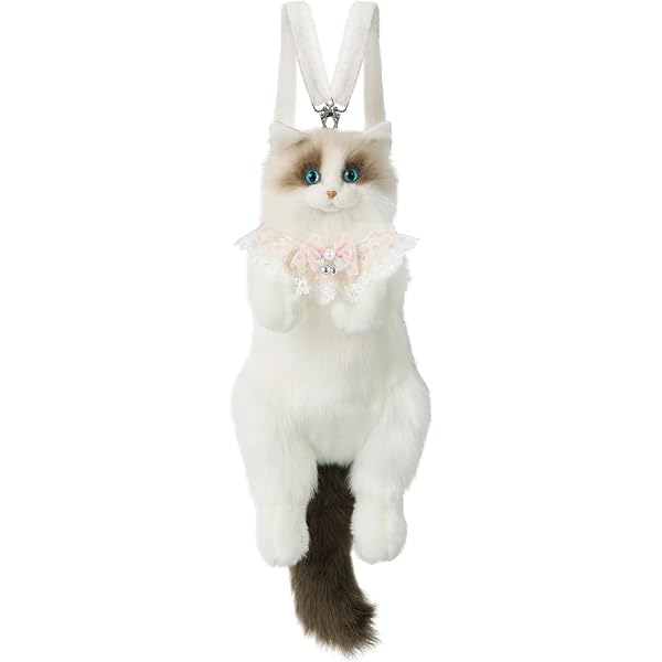 Amazon.com: CU-MATE Plush Cat Backpack, Lifelike White  display picture 1