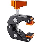 K&amp;F CONCEPT Camera Mount Clamp, Super Crab Clamp Rotatable Clamping Block | 1/4" and 3/8" Thread Holes for Round Pipe Flat Surface, Camera Mounts, and Other Photographic Accessories, MS65