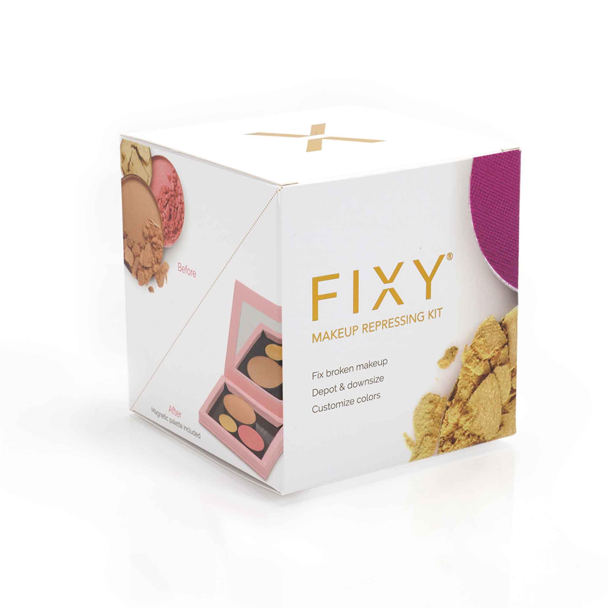 FIXY Makeup Repair Kit - Repressing tool for Eyeshadows, Blush & Highlighter or Depot | Organize Makeup Round Pans in Makeup Palette with Mirror | Makeup Artist Must Haves