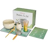UNICASA Matcha Kit, 7Pcs Set,16oz Matcha Bowl, Bamboo Whisk &amp; Holder, Beige | Include Sifter, Scoop &amp; Rest, Tea Towel, Authentic Japanese Tea Set for Home, Tea Ceremony Beginners, Ideal Matcha Gift